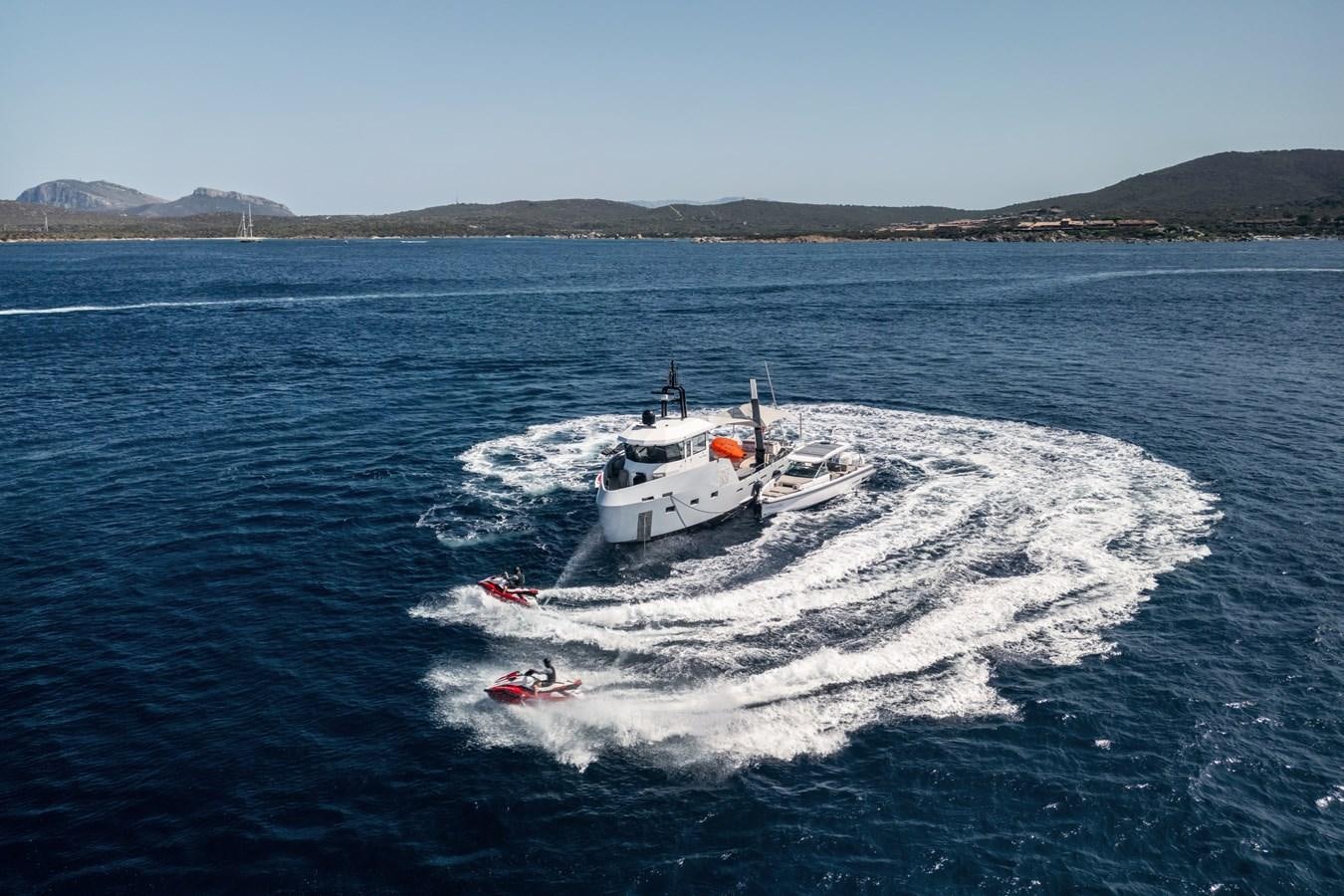 a boat on the water aboard SHADOW Yacht for Sale
