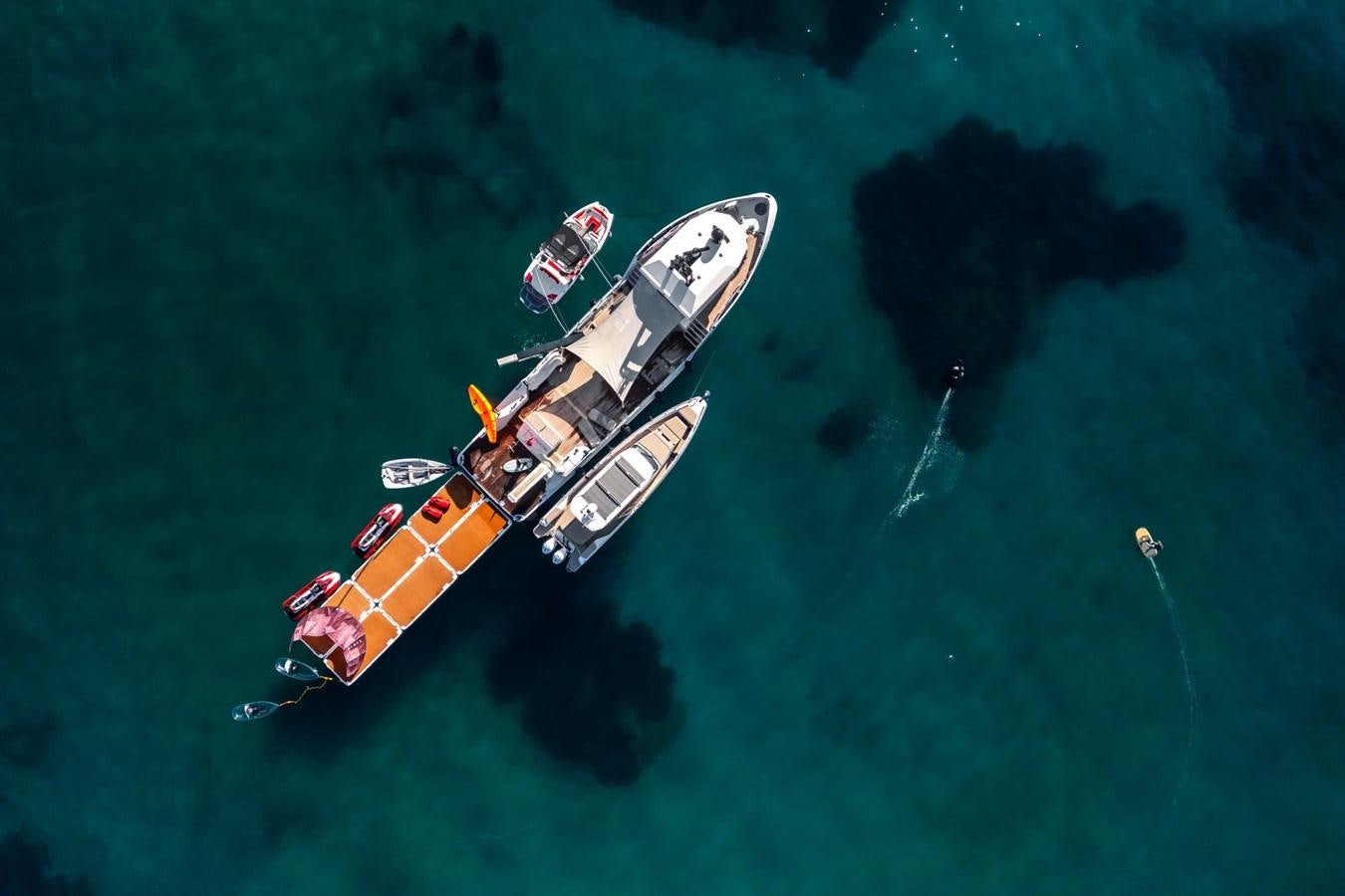 a boat in the water aboard SHADOW Yacht for Sale