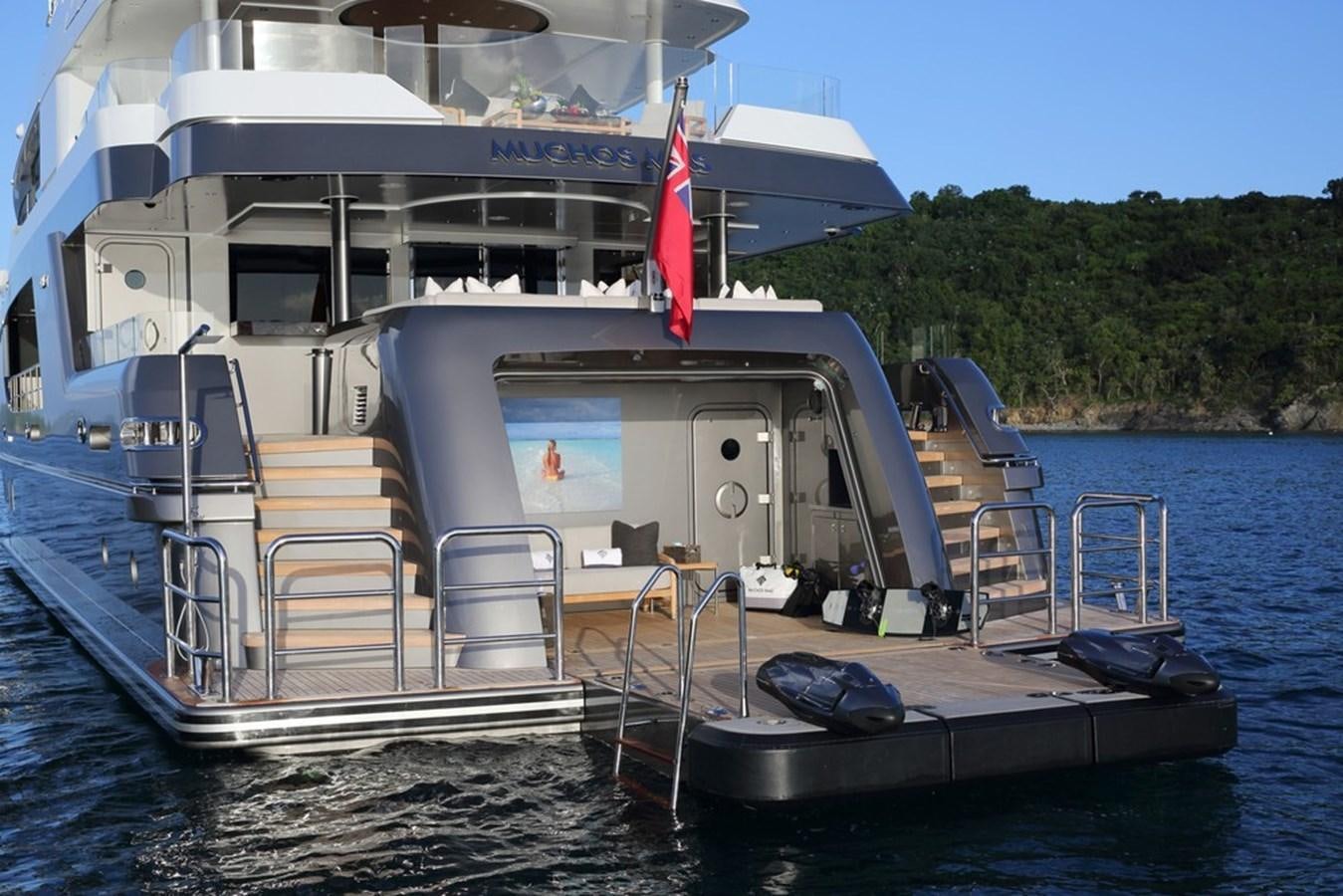 a boat on the water aboard MUCHOS MAS Yacht for Sale