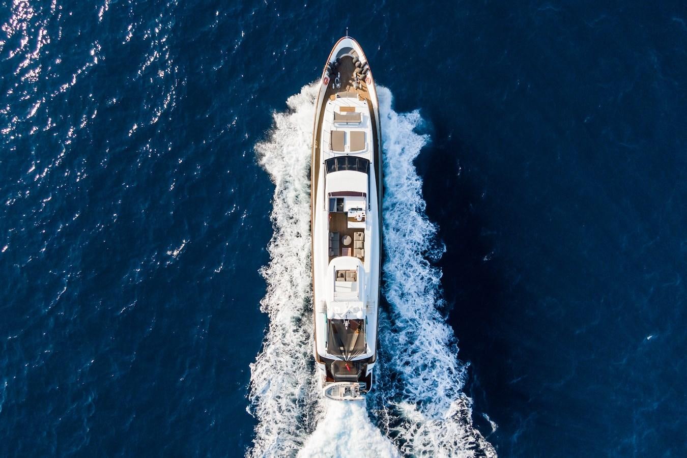 a rocket taking off from the ocean aboard AXELLA Yacht for Sale