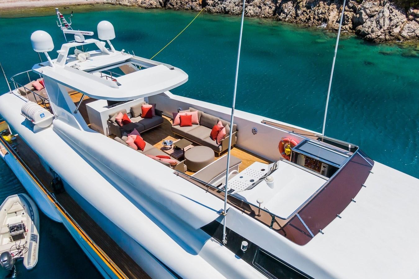 a boat with a rope attached to it aboard AXELLA Yacht for Sale