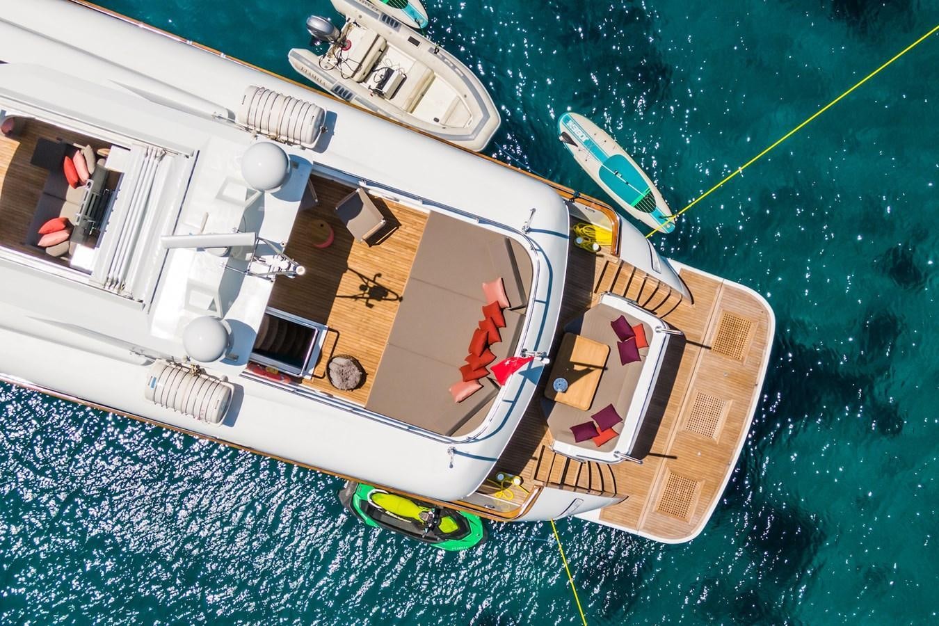 a satellite over a city aboard AXELLA Yacht for Sale