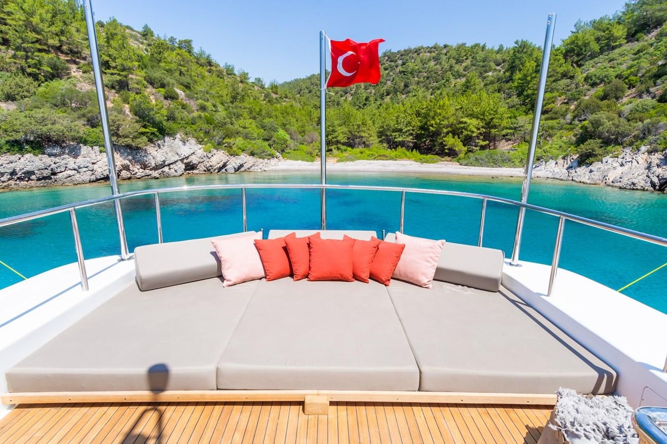 a flag on a boat aboard AXELLA Yacht for Sale