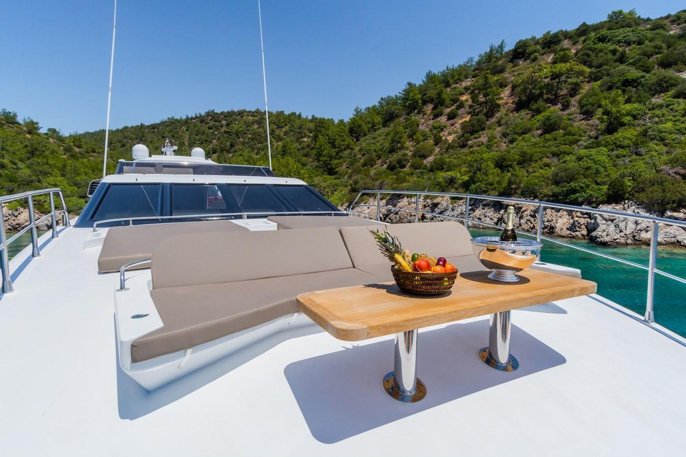 a boat on a table aboard AXELLA Yacht for Sale