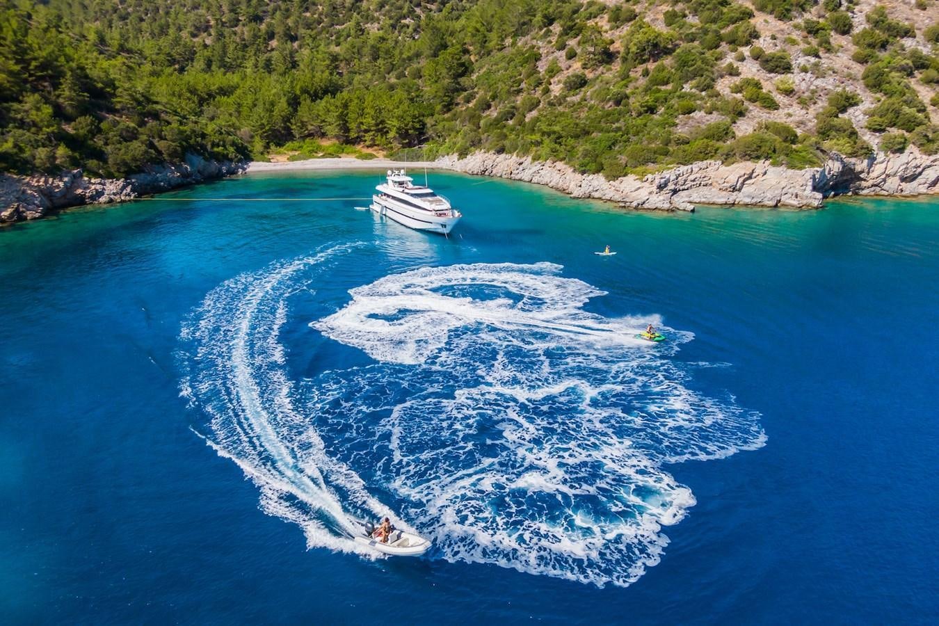 a boat on the water aboard AXELLA Yacht for Sale