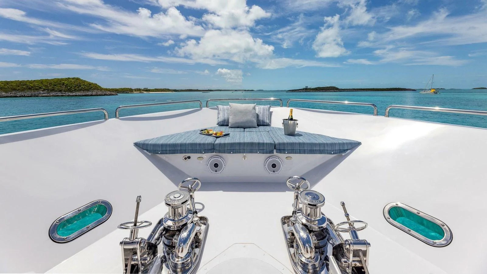 a boat on the water aboard NO SHORTCUTS Yacht for Sale