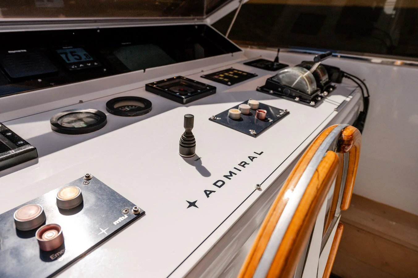 a white electric guitar aboard VIS Yacht for Sale