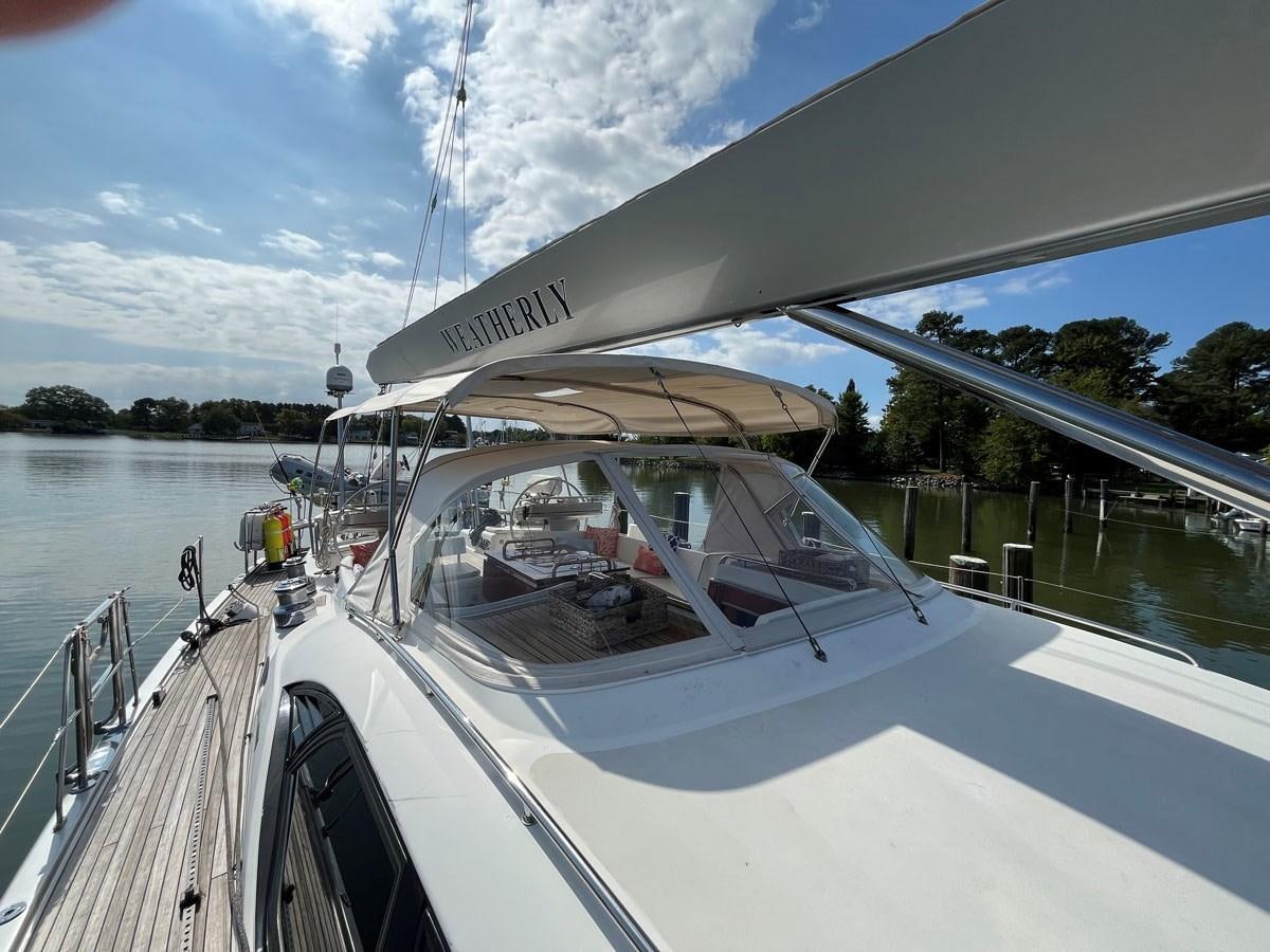 a boat on the water aboard WEATHERLY Yacht for Sale