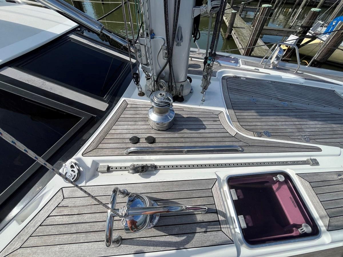 a car with a white bumper aboard WEATHERLY Yacht for Sale