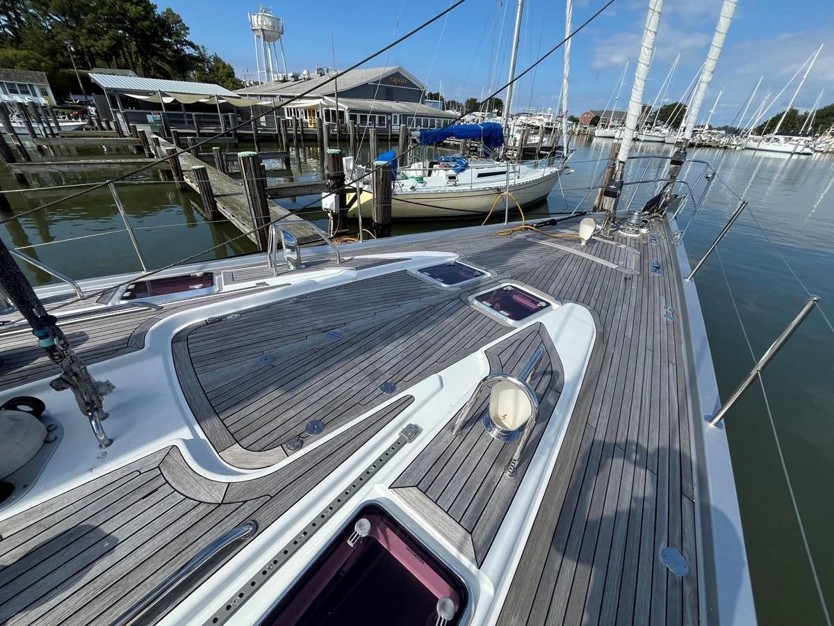 a boat docked at a pier aboard WEATHERLY Yacht for Sale