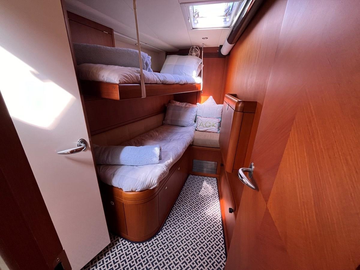 a small bathroom with a toilet aboard WEATHERLY Yacht for Sale