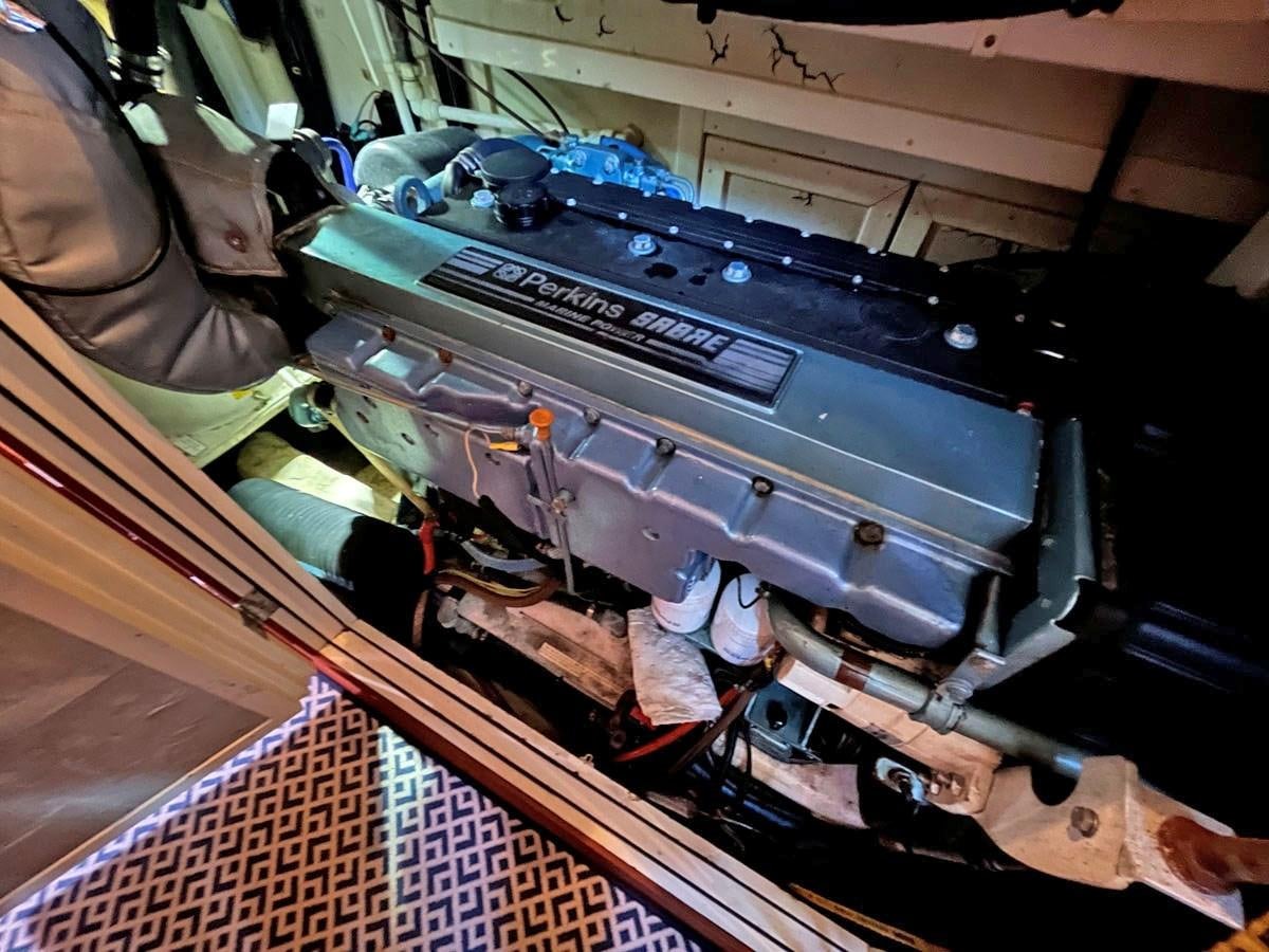 a machine on the floor aboard WEATHERLY Yacht for Sale