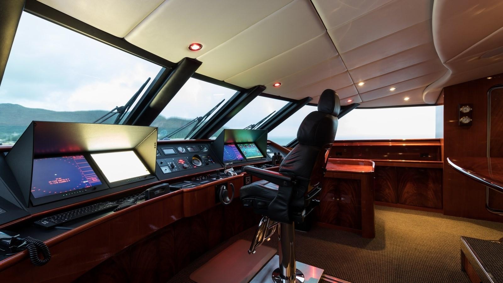 inside of a vehicle with computers aboard TOUCH Yacht for Sale