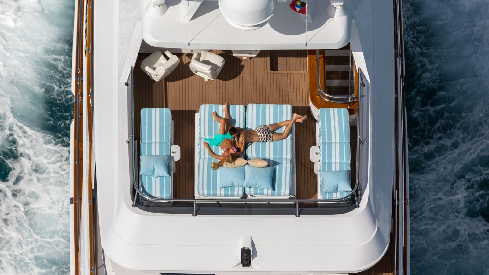 a person on a boat aboard TOUCH Yacht for Sale