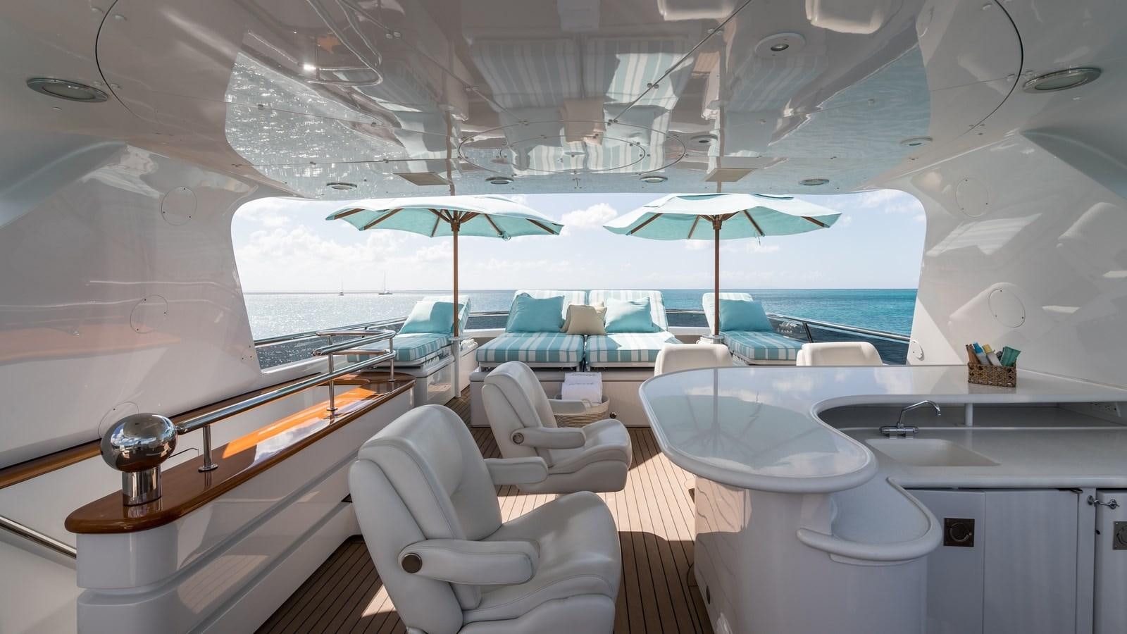 a room with a table and chairs aboard TOUCH Yacht for Sale