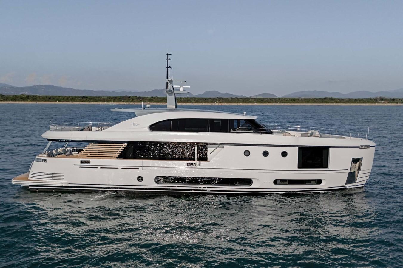 a white boat in the water aboard MAGELLANO Yacht for Sale