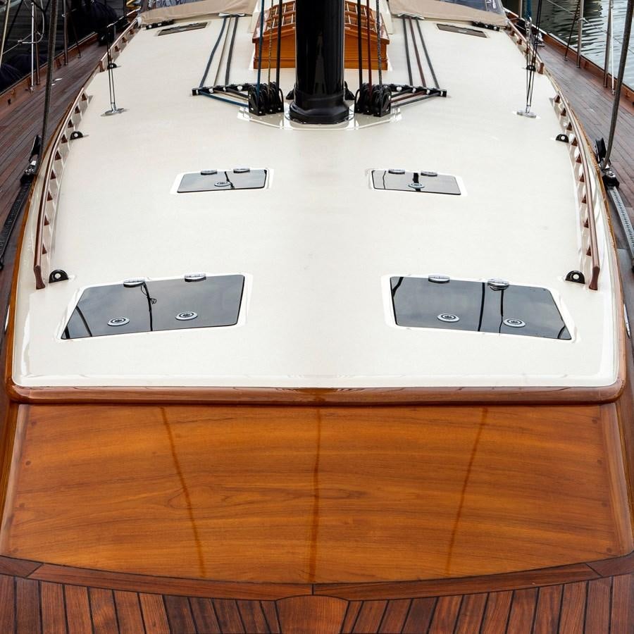 a large white and black model ship aboard PRIVATE Yacht for Sale