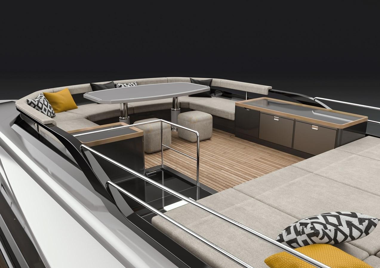 a model of a boat aboard AGAPE 32 MT Yacht for Sale