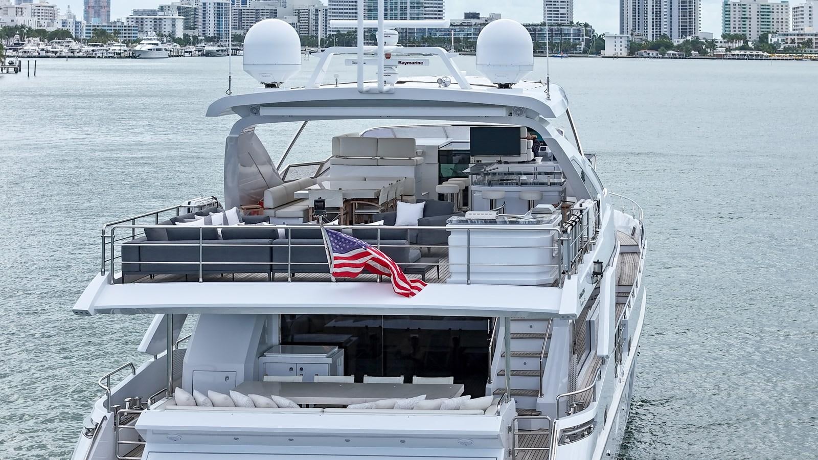 a boat on the water aboard 95 RAISED PILOTHOUSE Yacht for Sale