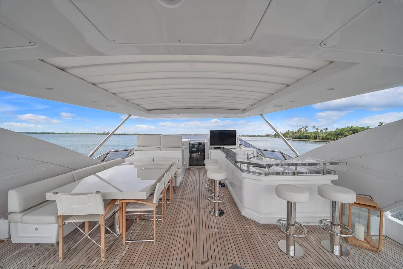 a boat on the water aboard 95 RAISED PILOTHOUSE Yacht for Sale