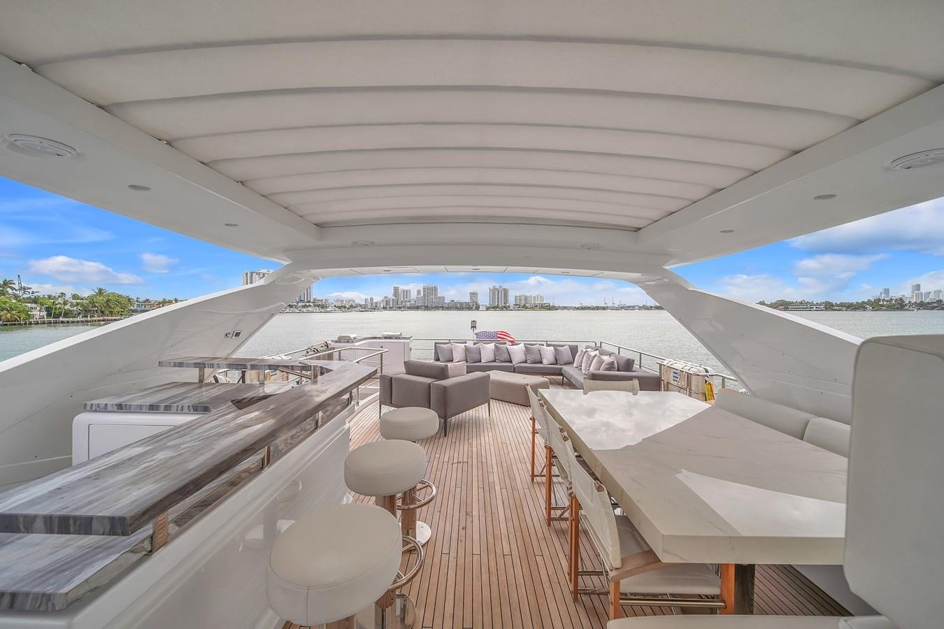 inside of a large airplane aboard 95 RAISED PILOTHOUSE Yacht for Sale