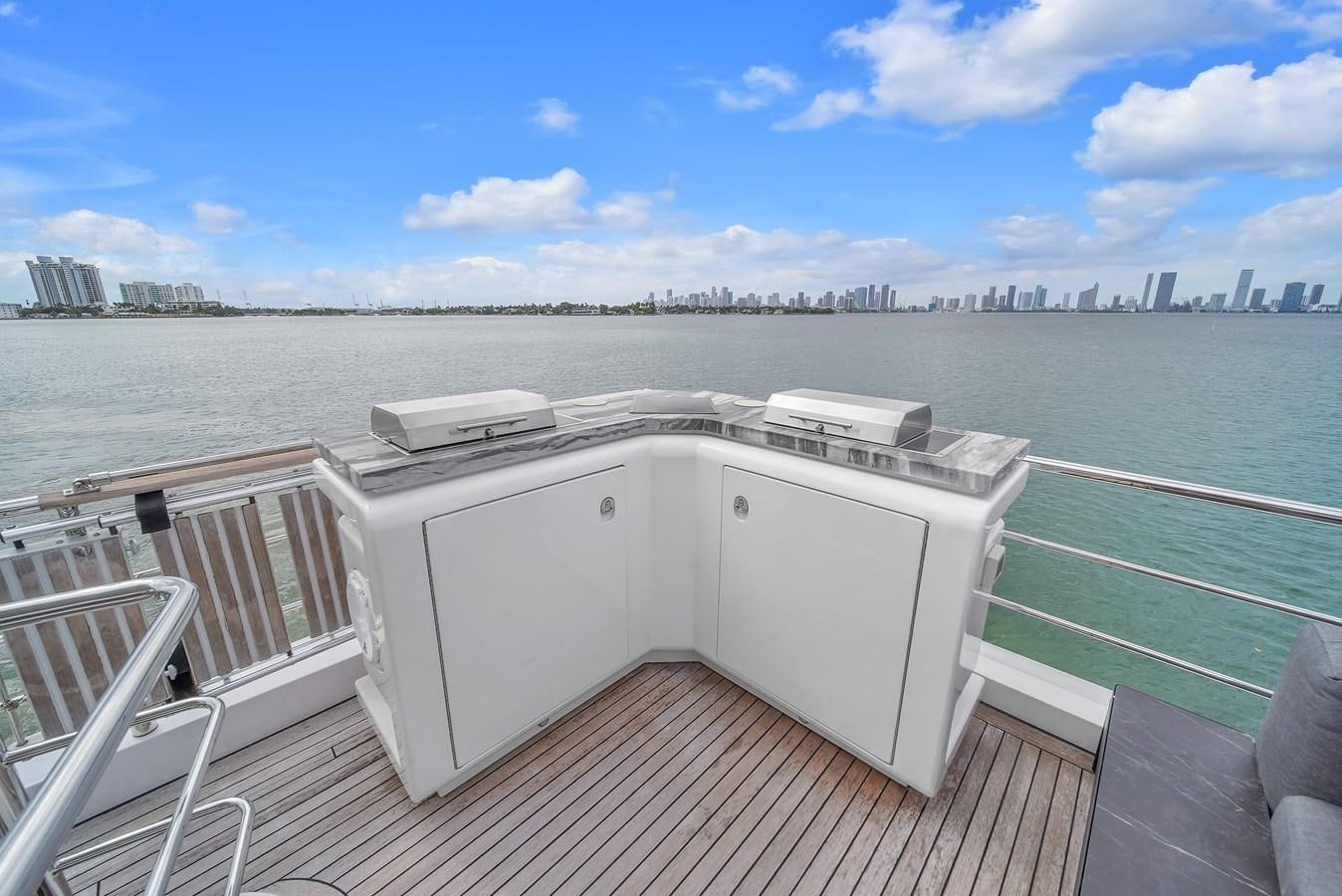 a boat on a body of water aboard 95 RAISED PILOTHOUSE Yacht for Sale