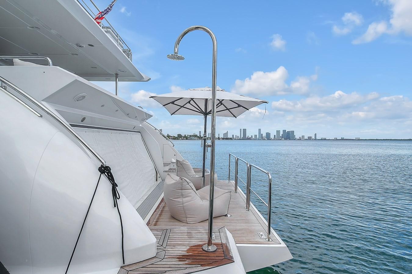 a boat on the water aboard 95 RAISED PILOTHOUSE Yacht for Sale
