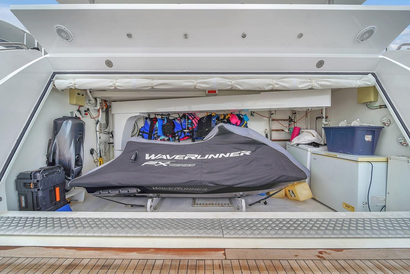 a machine with a bag on it aboard 95 RAISED PILOTHOUSE Yacht for Sale