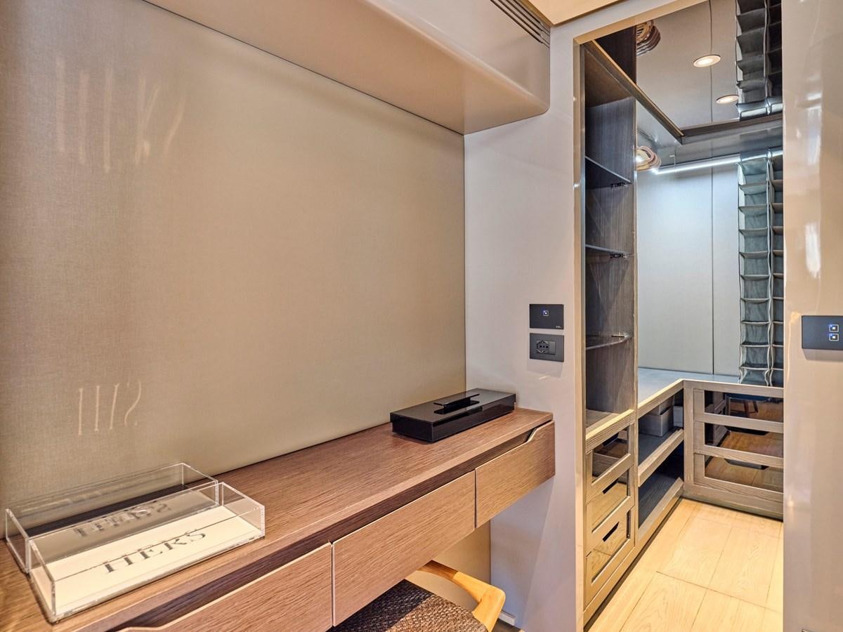 a room with a desk and a computer aboard SEAMMETRY Yacht for Sale