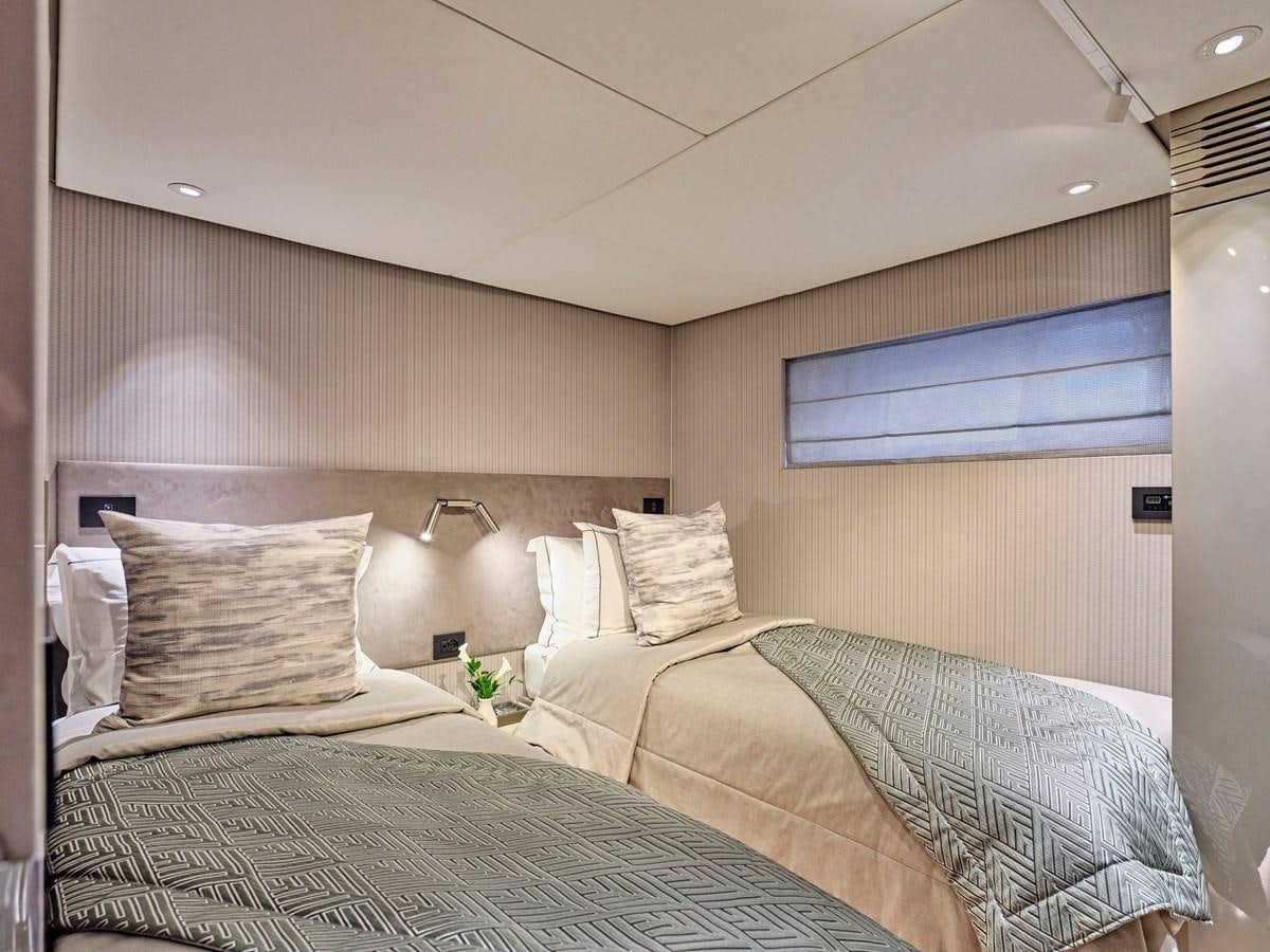 a room with two beds aboard SEAMMETRY Yacht for Sale