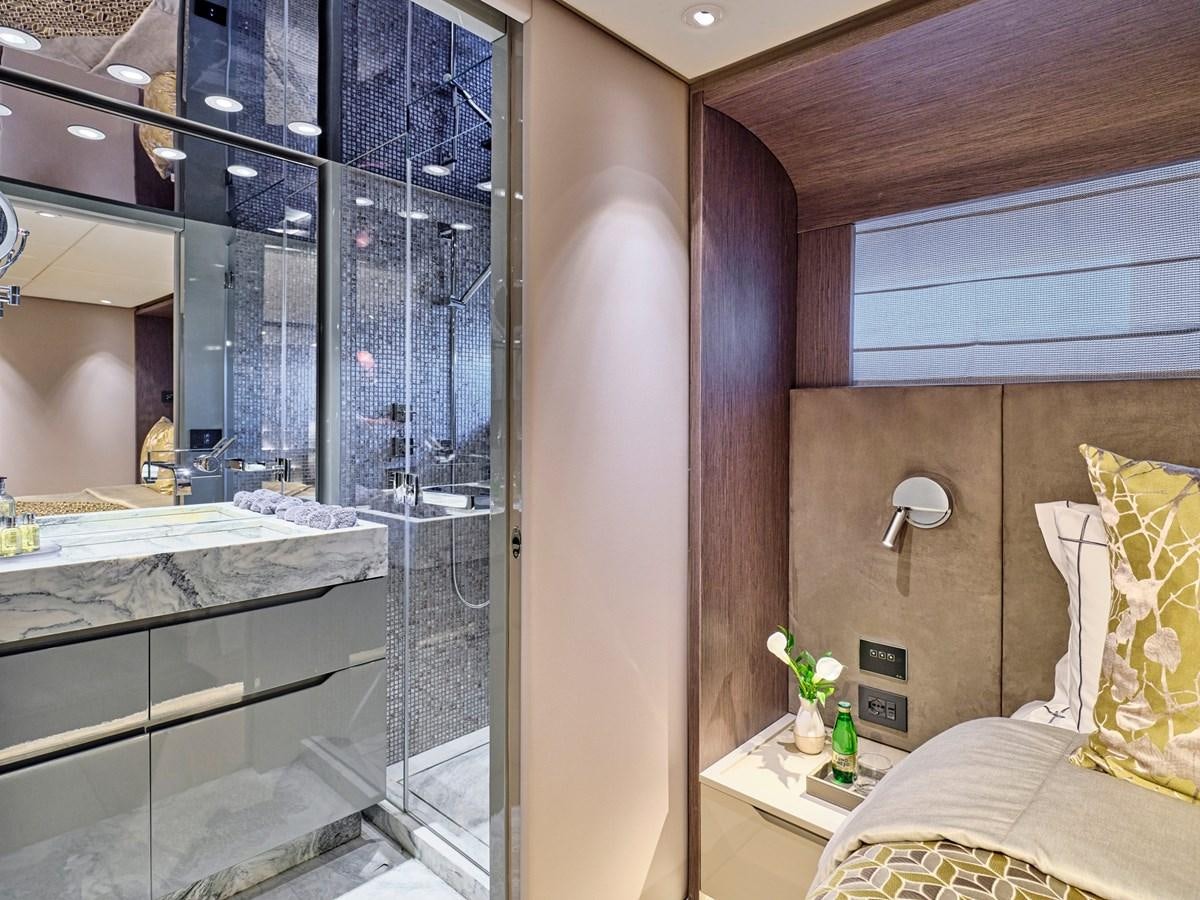 a glass shower enclosure aboard SEAMMETRY Yacht for Sale