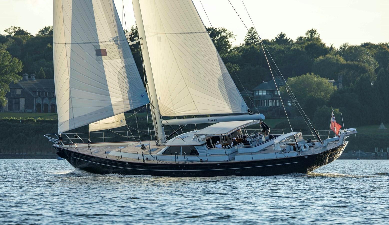 a sailboat on the water aboard CABOCHON Yacht for Sale