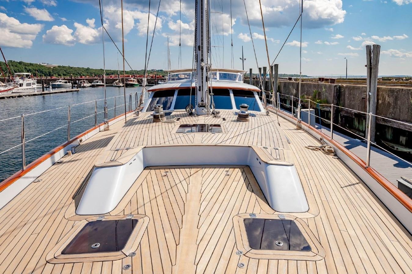 a boat on a dock aboard CABOCHON Yacht for Sale