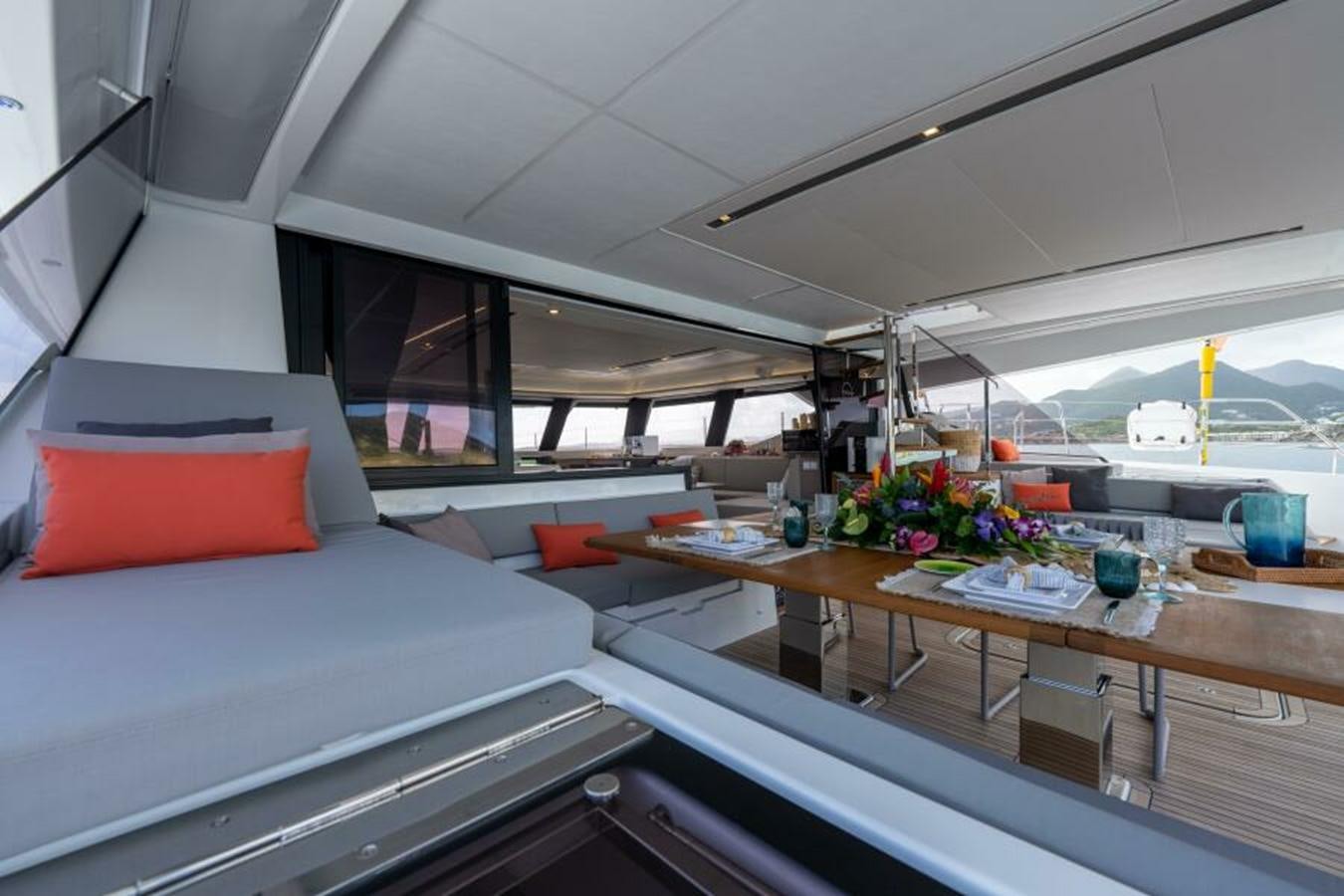 inside of a boat aboard 2022 FOUNTAINE PAJOT POWER 67 Yacht for Sale