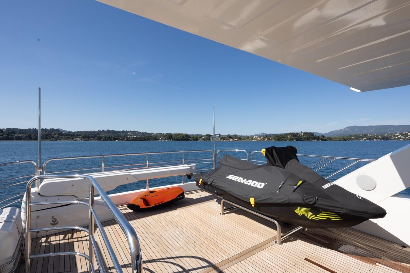 a boat on a deck aboard SHINE R Yacht for Sale