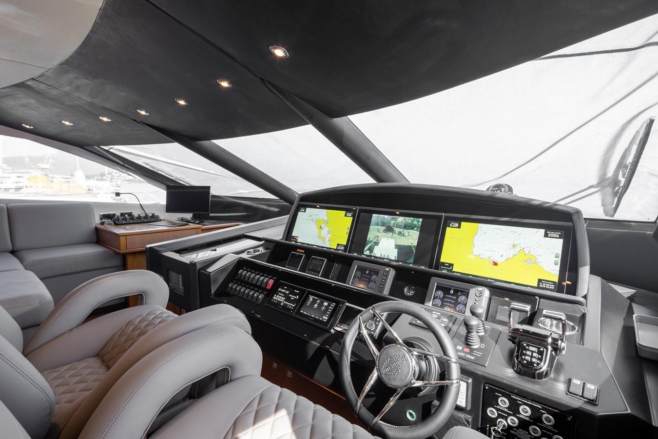 inside of a car aboard SHINE R Yacht for Sale