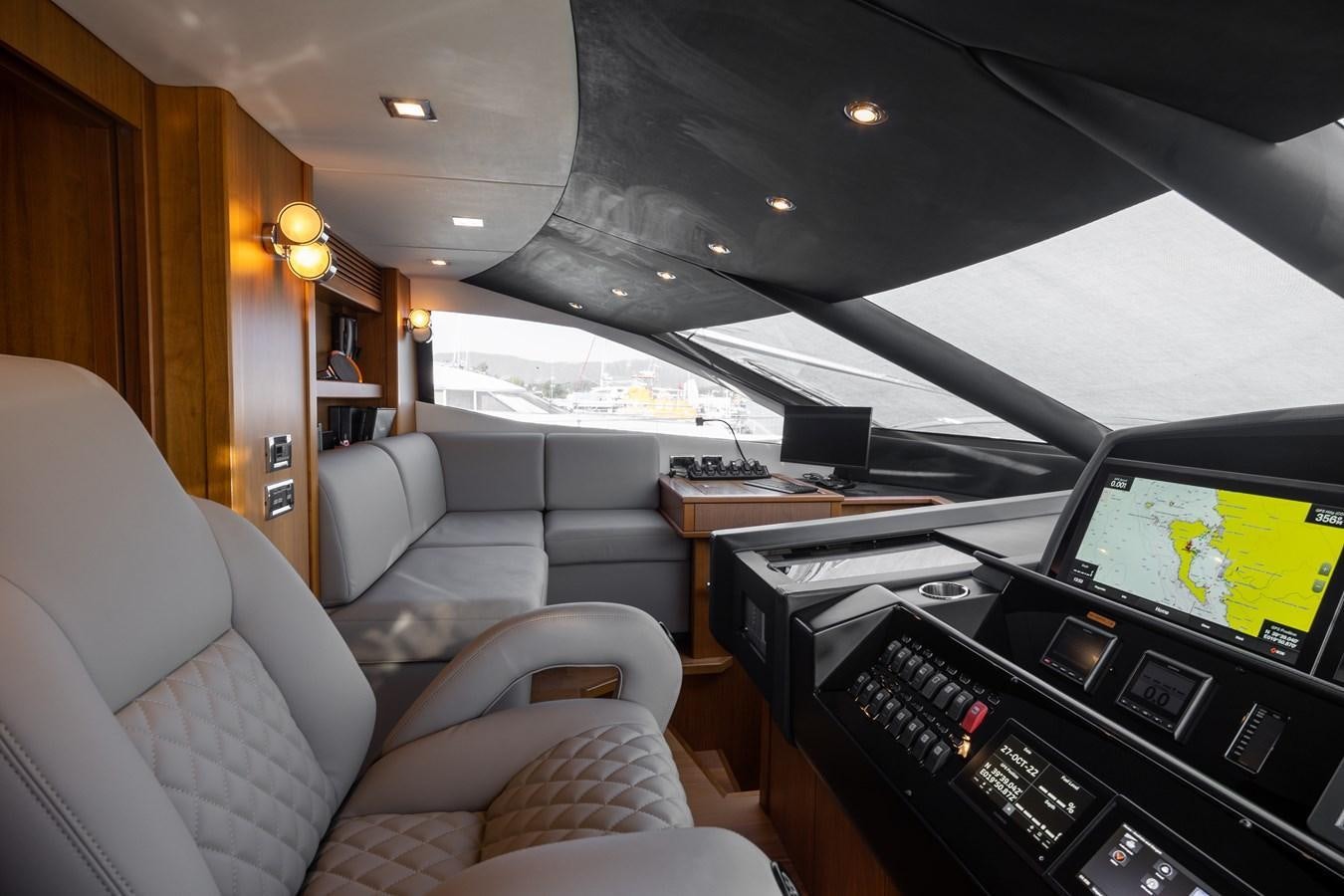 inside of a car aboard SHINE R Yacht for Sale