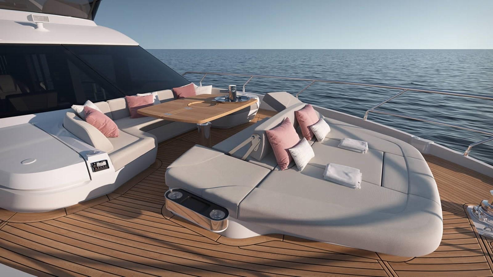 a person sitting on a boat aboard 2026 ABSOLUTE 70 FLY Yacht for Sale