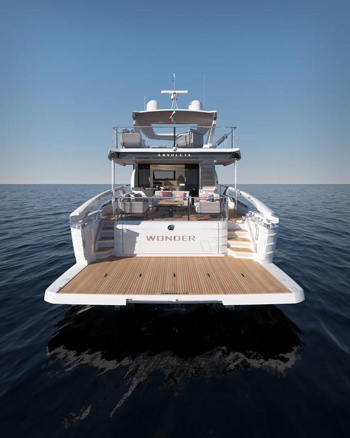 a boat on the water aboard 2026 ABSOLUTE 70 FLY Yacht for Sale