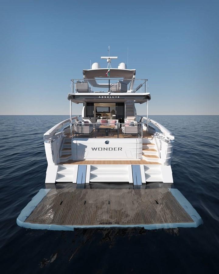 a boat on the water aboard 2026 ABSOLUTE 70 FLY Yacht for Sale