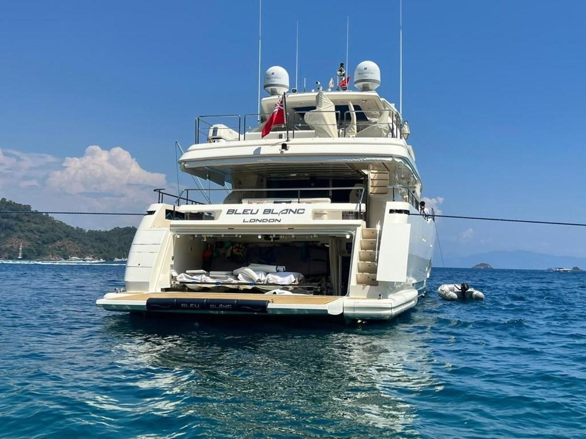 a boat in the water aboard BLEU BLANC Yacht for Sale