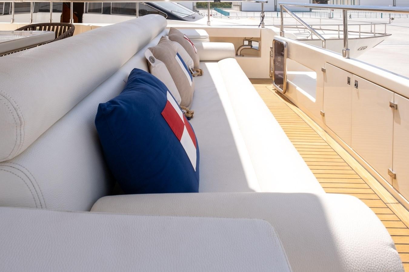 a seat on a boat aboard BLEU BLANC Yacht for Sale