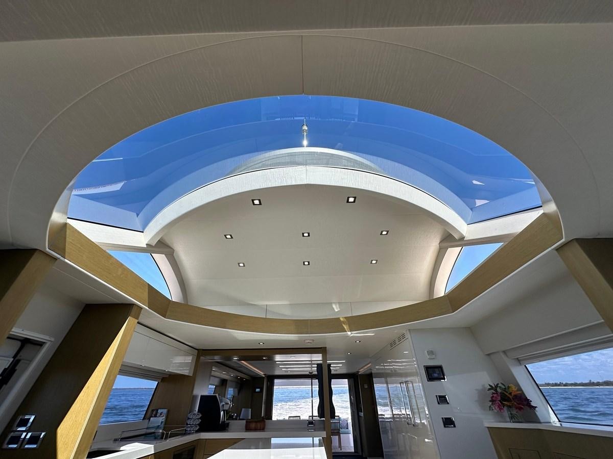 a large white and blue building aboard WATER RODEO Yacht for Sale