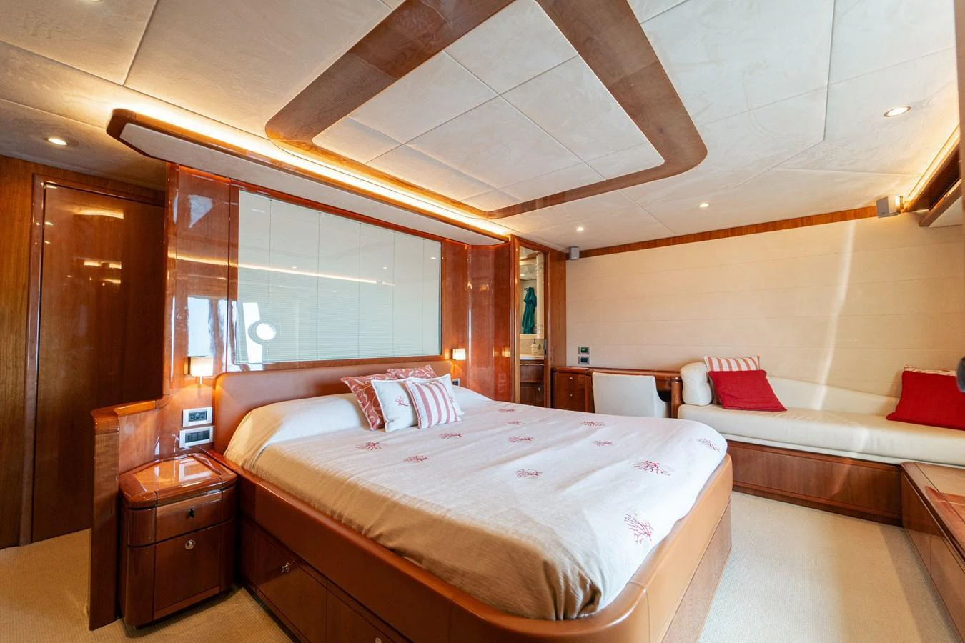 a room with two beds aboard LADY HELENA Yacht for Sale