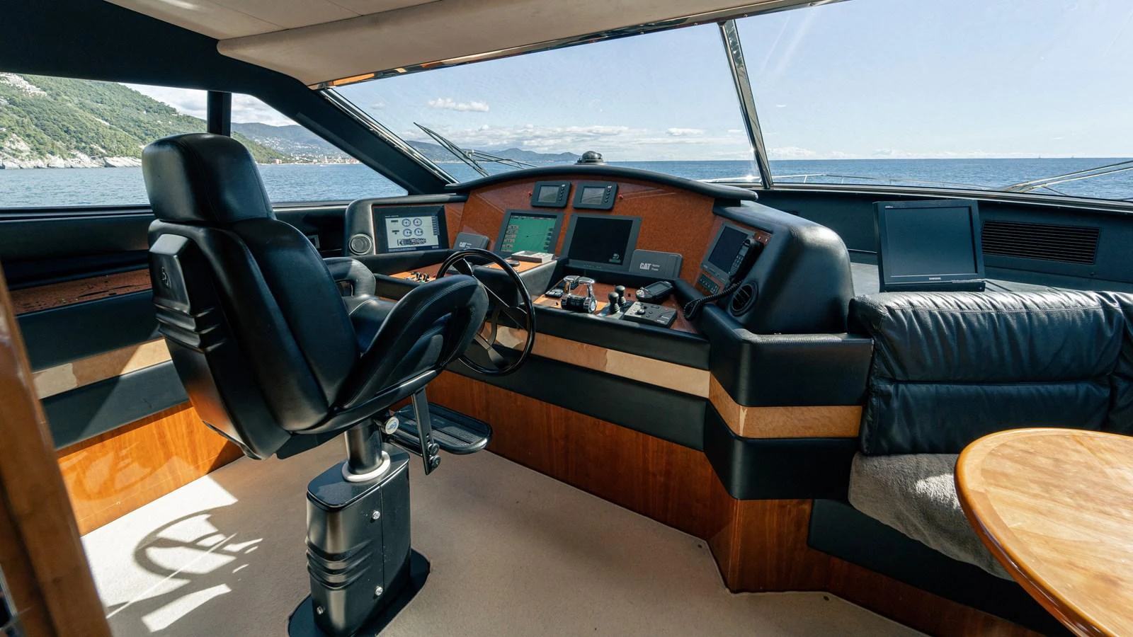 the inside of a car aboard LADY HELENA Yacht for Sale