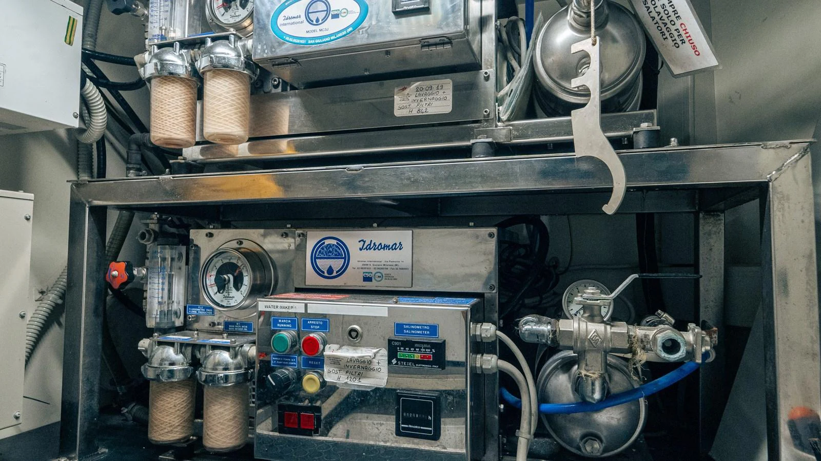 a machine with a large piece of equipment in it aboard LADY HELENA Yacht for Sale