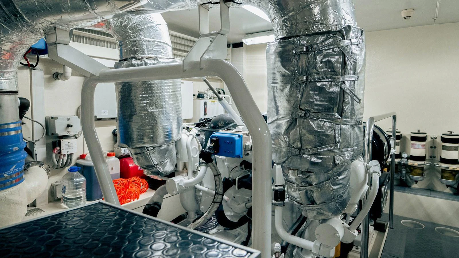 a machine with a large metal tube aboard LADY HELENA Yacht for Sale