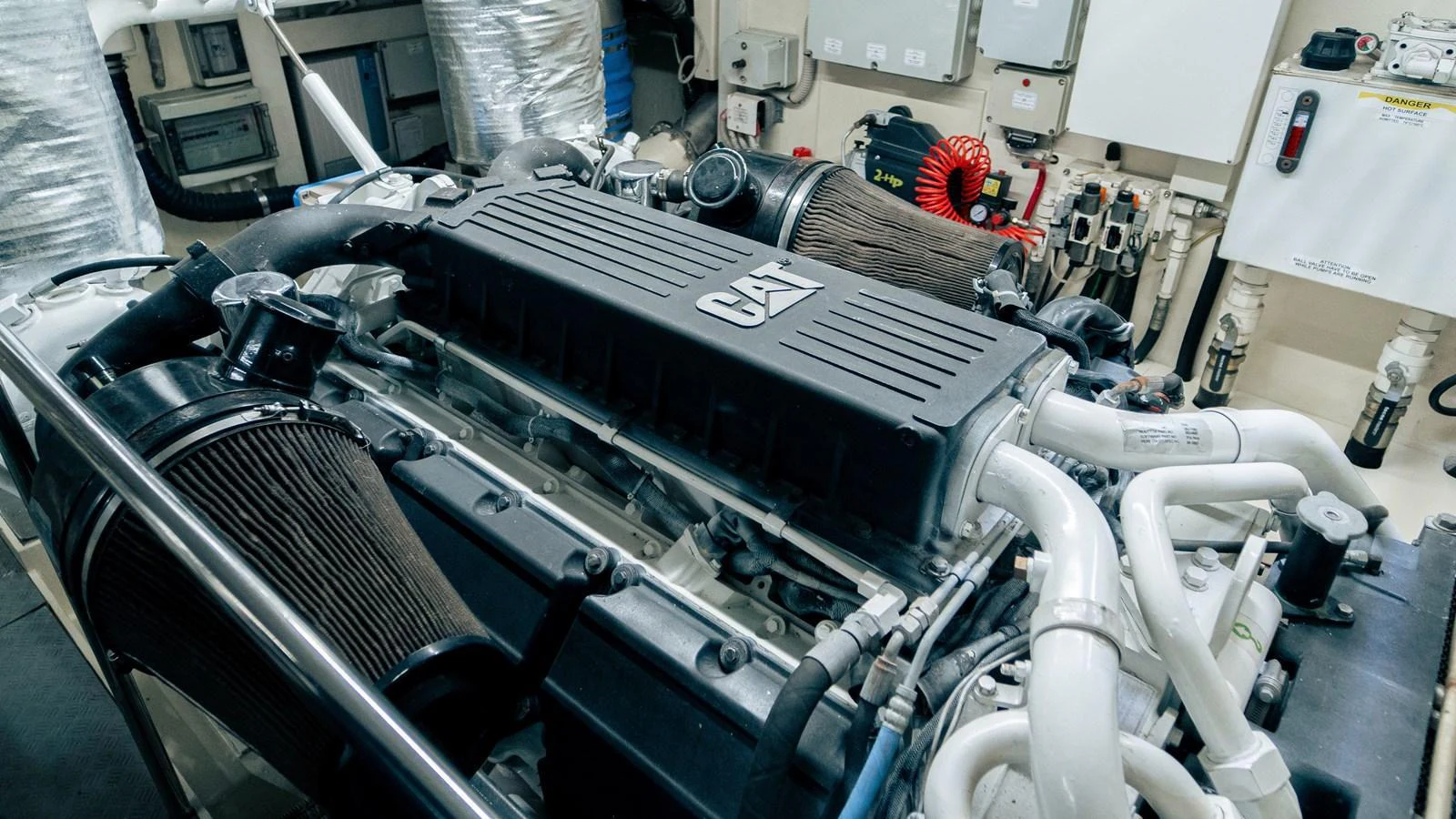 a machine with a large black object on the side aboard LADY HELENA Yacht for Sale