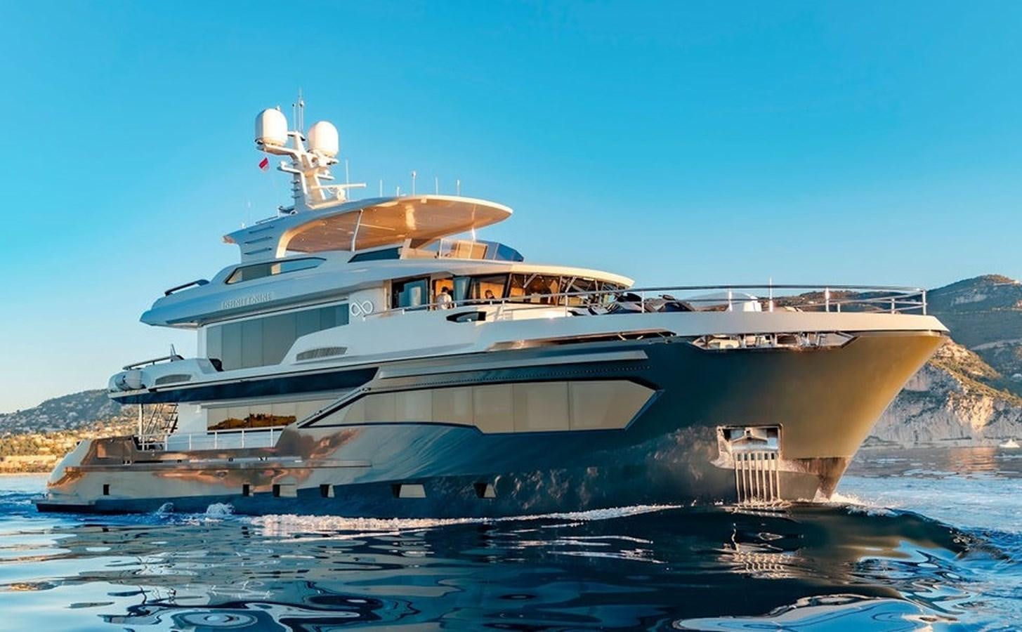 a large white boat aboard INFINITY NINE Yacht for Sale