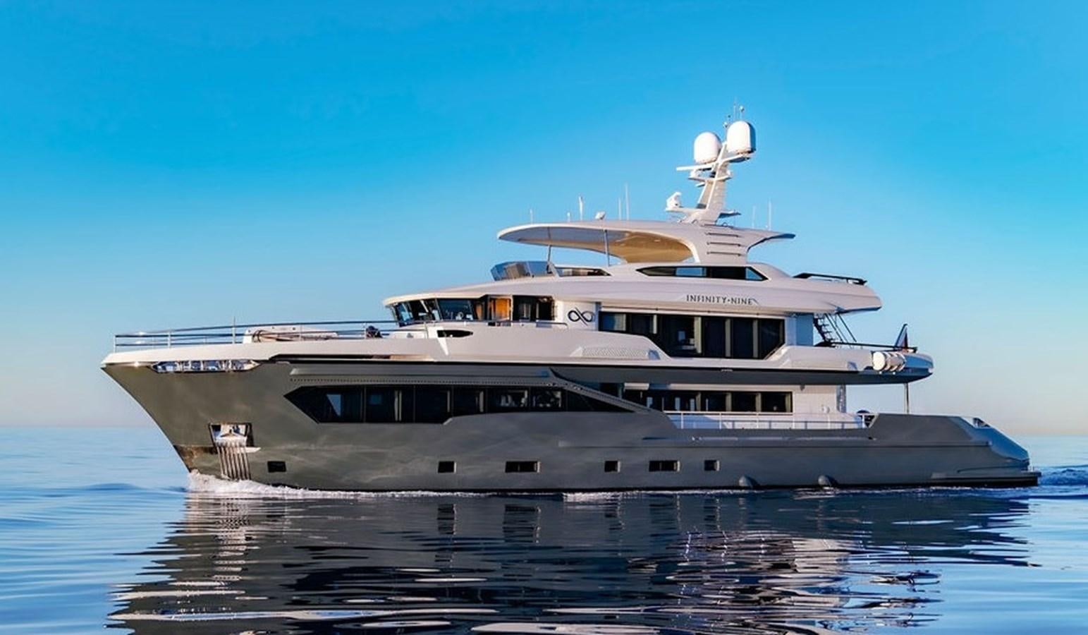a large ship in the water aboard INFINITY NINE Yacht for Sale